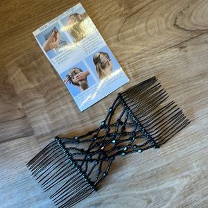 Black beaded hair combs